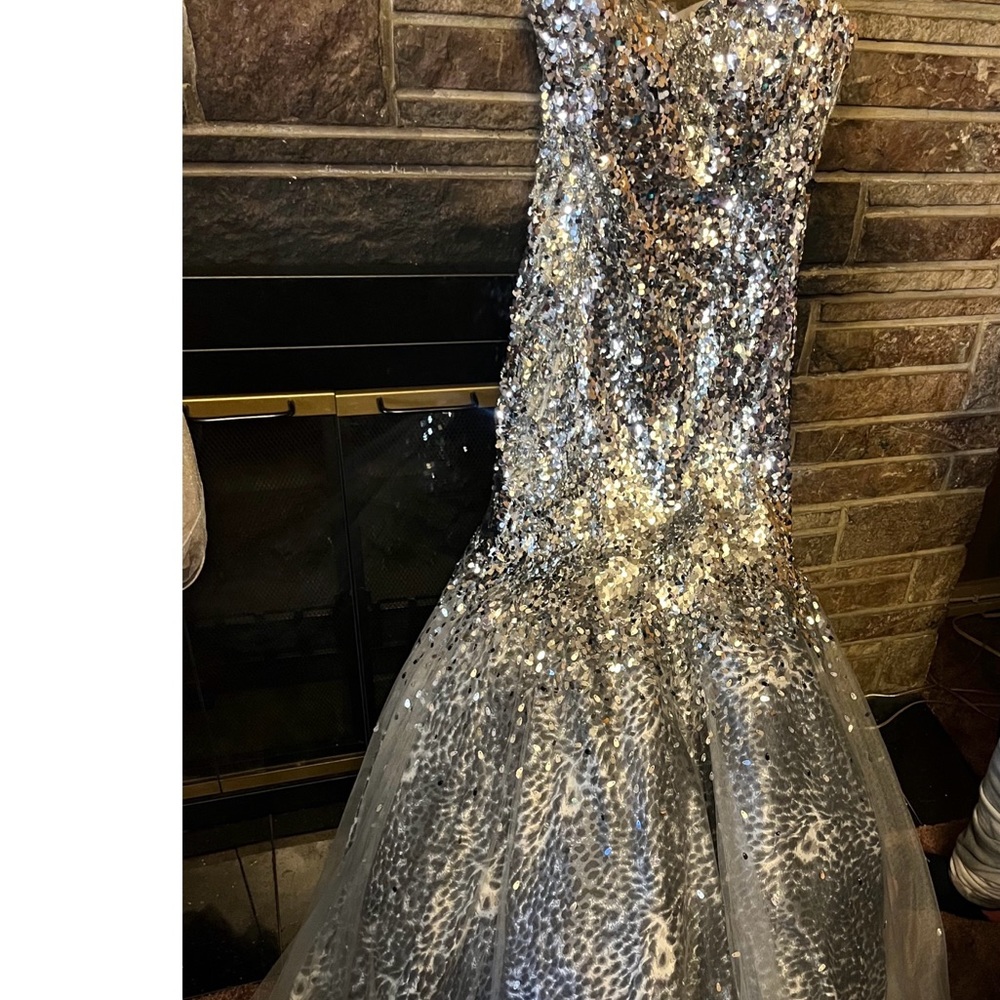 Prom Sequin Gown tulle and cheetah print
